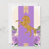 ライトパープルのバラの花飾り ウェスタンチャロ キンセアニエラ 招待状 (裏面)