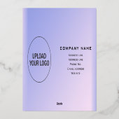 ライトパープルのバレンタイン箔仕上げビジネスカード 箔招待状 (裏面)