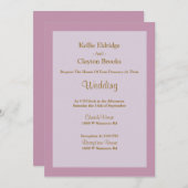 ライトパープルのフレーム付き結婚式招待状 招待状 (正面/裏面)