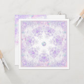 ライトパープルの雪の結晶とフロステッドハート カード (正面/裏面インサイチュ)