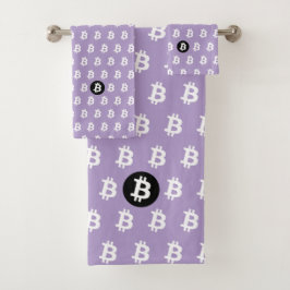 ライトパープルのBitcoin バスタオルセット