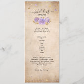 ライトパープルエレガントおよび金ゴールドバラメニュープログラム メニュー (裏面)