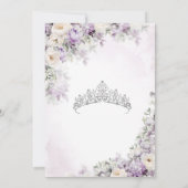ライトパープルエレガントウォーターカラーフローラキンセアニラ 招待状 (裏面)