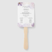 ライトパープルエレガントフローラ結婚式 プログラム写真 ハンドファン (裏面)