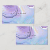 ライトパープルエレガント金ゴールドバイオレットパステルデザイナー 名刺 (正面/裏面)