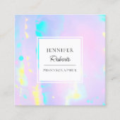 ライトパープルオパール型ホログラフィック スクエア名刺 (正面)