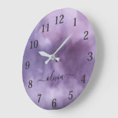 ライトパープルクールブラックゴシックスタイル ラージ壁時計 (傾斜)