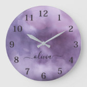 ライトパープルクールブラックゴシックスタイル ラージ壁時計 (正面)