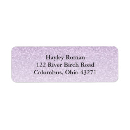 ライトパープルグラムグリッターカスタム差出人住所 ラベル
