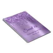 ライトパープルグリッタードリップメタリックスイート16ゲスト ノートブック (右側)