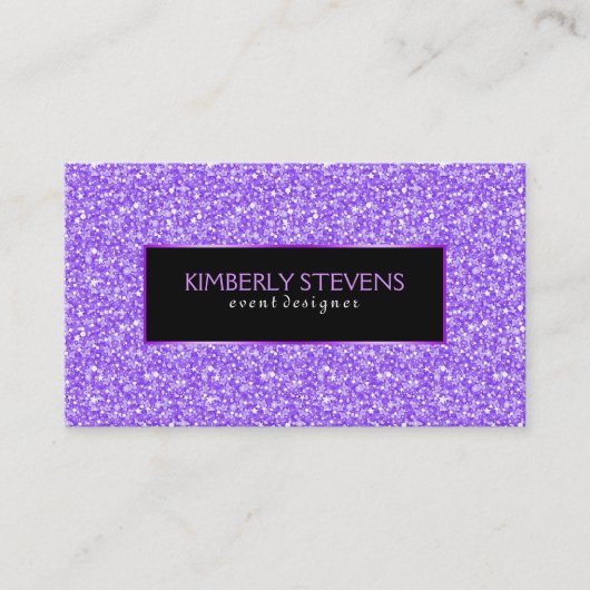 ライトパープルグリッター&スパークル 名刺 (正面)