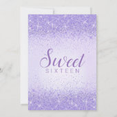 ライトパープルグリッター、甘い16招待状 招待状 (裏面)