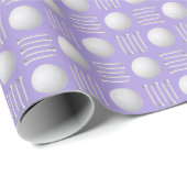 ライトパープルゴルフボールとティーギフト ラッピングペーパー (ロールコーナー)