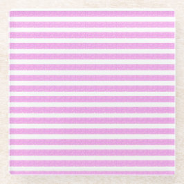 ライトパープルジオメトリックストライプス ガラスコースター
