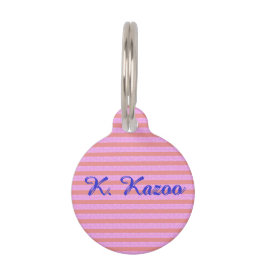 ライトパープルジオメトリックストライプス ペット　ネームタグ