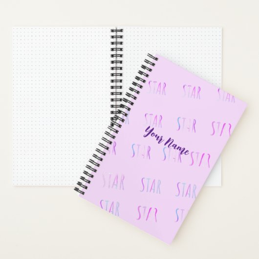 ライトパープルスターミニマルスパイラルノート ノートブック (内側)