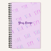 ライトパープルスターミニマルスパイラルノート ノートブック (正面)