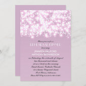 ライトパープルストリングライトリハーサルディナー 招待状 (正面/裏面)