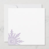 ライトパープルスノーフレークスウィンターブライダルシャワー 招待状 (裏面)
