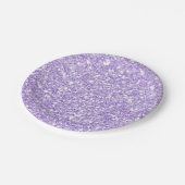 ライトパープルスパークルグリッターグラムカスタムパーティー ペーパープレート (アングル)