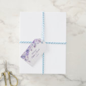 ライトパープルダスティブルーフローラ結婚ズ ギフトタグ (より糸つき)