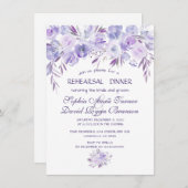 ライトパープルダスティブルーリハーサルディナー 招待状 (正面/裏面)