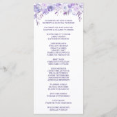 ライトパープルダスティーブルーフローラ結婚式 プログラム (裏面)