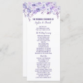 ライトパープルダスティーブルーフローラ結婚式 プログラム (正面/裏面)