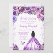 ライトパープルダークスキンプリンセスSweet sixteen 招待状 (正面)