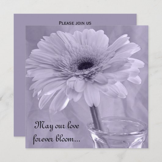 ライトパープルティントデイジー結婚ズ 招待状 (正面/裏面)