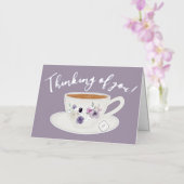 ライトパープルティーカ考えップフローラのユー実在ズ 箔グリーティングカード (蘭)