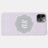 ライトパープルハニカムカスタムモノグラム Case-Mate iPhoneケース (裏面(横))