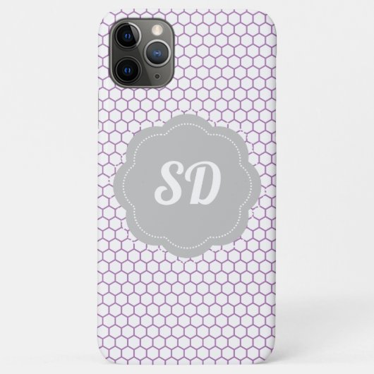 ライトパープルハニカムカスタムモノグラム Case-Mate iPhoneケース (裏面)