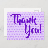 ライトパープルハートありがとう ポストカード (正面/裏面)