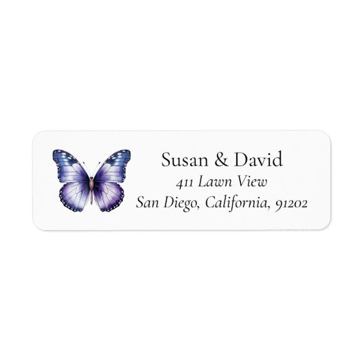ライトパープルバタフライアドレス ラベル (正面)