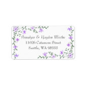 ライトパープルバラつる植物住所 シール (正面)