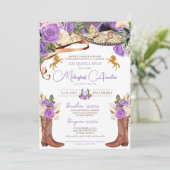 ライトパープルバラウェスタンファンシーシャルロキンセアニェラ 招待状 (スタンド正面)