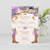 ライトパープルバラズウエスタンチャロキンセニェラ 招待状 (スタンド正面)
