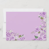 ライトパープルバラフローラ金ゴールドティアラキンセアニェラ 招待状 (裏面)