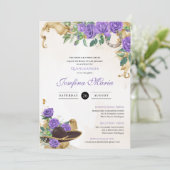 ライトパープルバラメキシカーナマリアチキンセアニェラ 招待状 (スタンド正面)