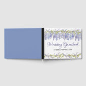 ライトパープルパーソナライズされたフローラ結婚ズ ゲストブック (全面)