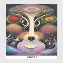 ライトパープルピンクのアコースティックギターツリー シール