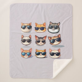 ライトパープルフェイネコレンジーキャットシェルパブランケット シェルパブランケット