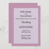 ライトパープルフレーム結婚式招待状 招待状 (正面/裏面)