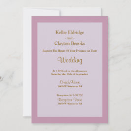 ライトパープルフレーム結婚式招待状 招待状