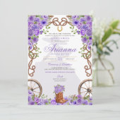 ライトパープルフローラウエスタンチャラキンセニェラ 招待状 (スタンド正面)