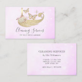 ライトパープルフローラバタフライハウスキーピングクリーナー 名刺 (正面/裏面)