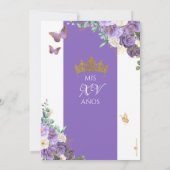 ライトパープルフローラバタフライプリンセスキンセアニェラ 招待状 (裏面)