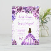ライトパープルブラウンヘアプリンセスSweet sixteen 招待状 (スタンド正面)