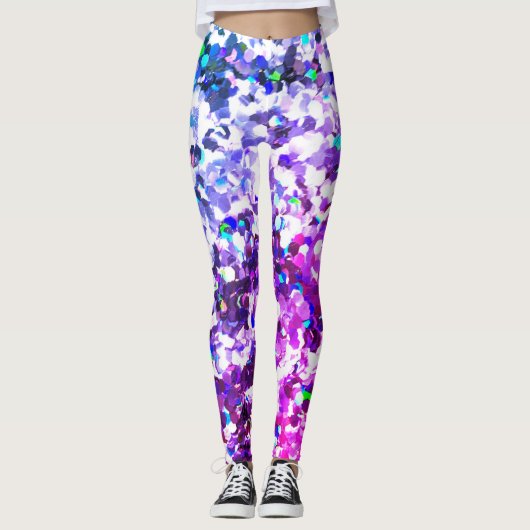 ライトパープルブルーマーメイドスケールグリッターレギンス! レギンス (正面)